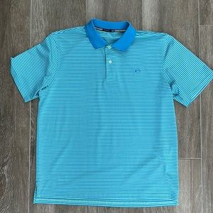 Men’s Southern Tide Short Sleeved Performance Pique Polo Striped, Size L